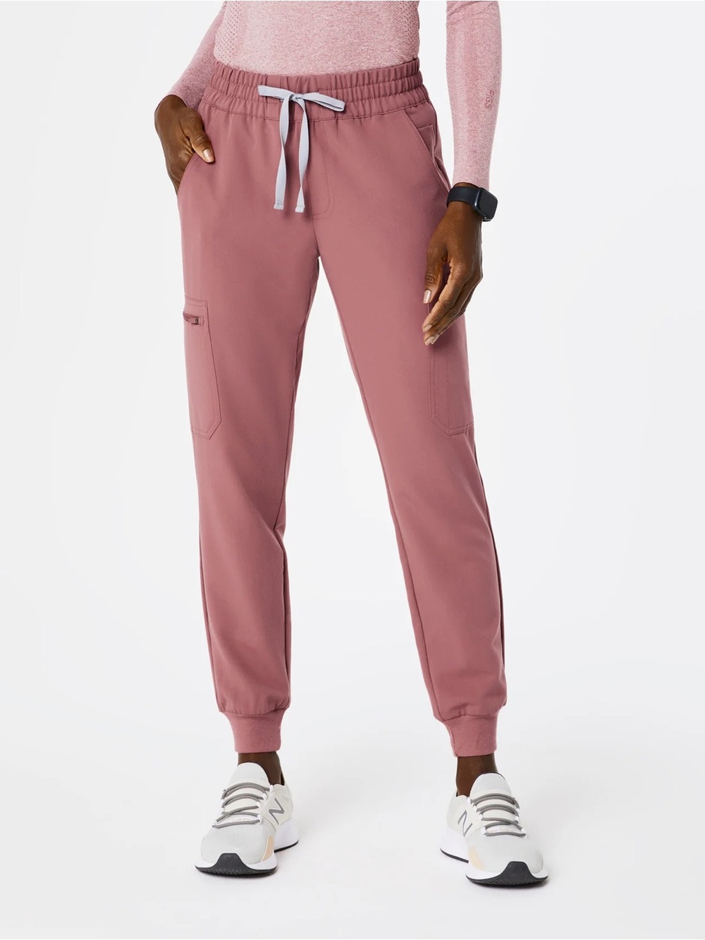 Mauve Uman Relaxed - Petite Jogger Scrub Pants